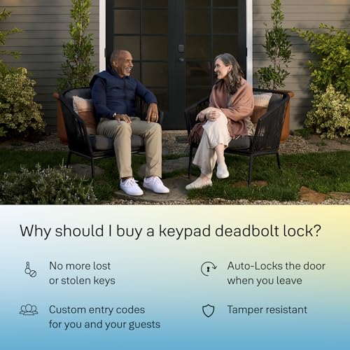 Yale Security Entry Keypad Keypad Deadbolt - فتح القفل باستخدام رمز الدخول الخاص بك - لا يوجد تطبيق أو اتصال - أسود من جلد الغزال - Image 5
